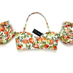 NWT Women’s BCBG PARIS Medium Peach Poof Sleeve Bikini Top